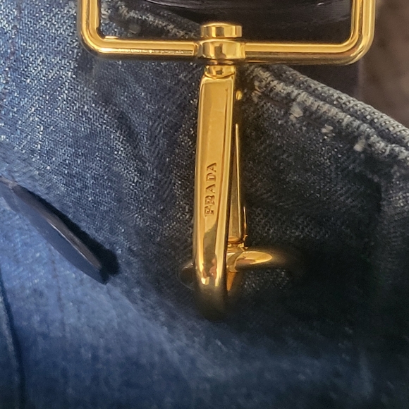 PRADA CANAPA AVIO DENIM LARGE SIZE TOTE, WITH STRAP... AUTHENTIC W/CARD... - Picture 10 of 16